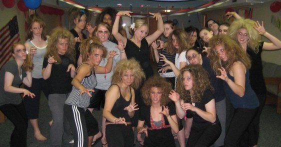 City dressed up for Thriller dance at skit night