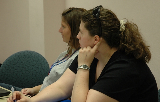 Laurie and Lauren are in a meeting with counselors preparing for the week